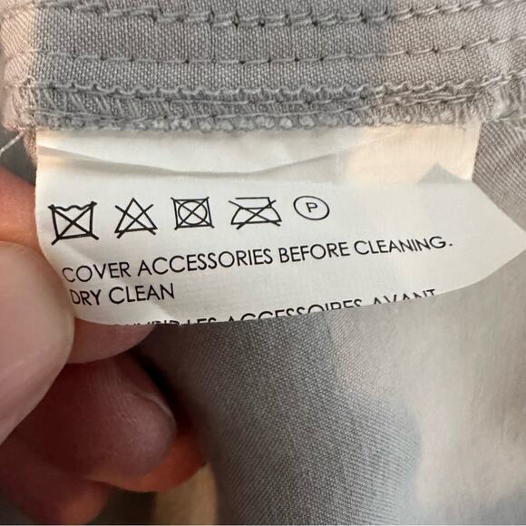 Club Monaco Carpenter Shirt Cloud Gray Silver Long Sleeve Button Front Top SMALL - Picture 10 of 13